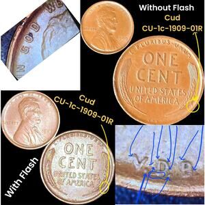 1909 VDB Wheat Back Cent Penny Doubled DIE Crack Cud CU-1c-1909-01R READ